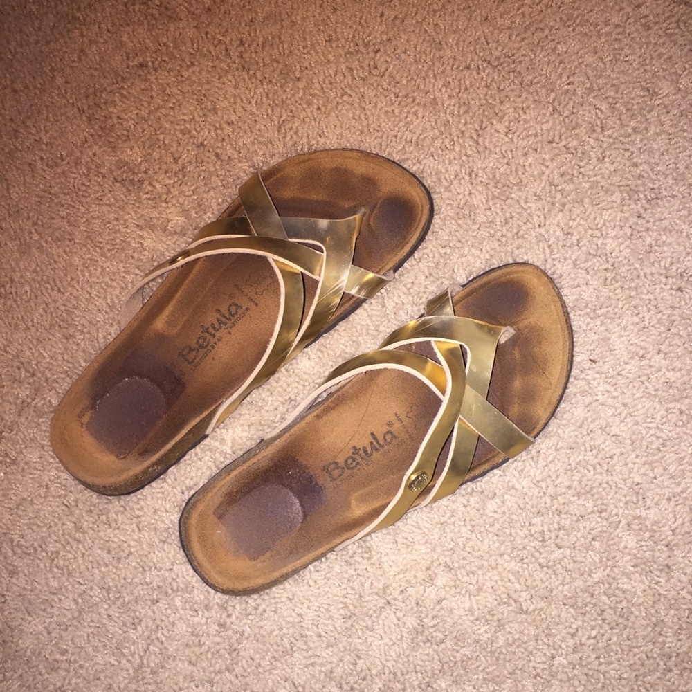 Betula Birkenstock Gold Sandals